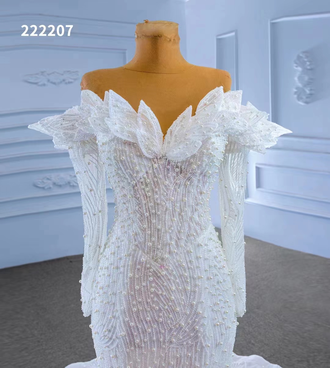 Mermaid Wedding Jurk Een gaas met lange mouwen met lange mouwen toont hoge specifieke SM222207