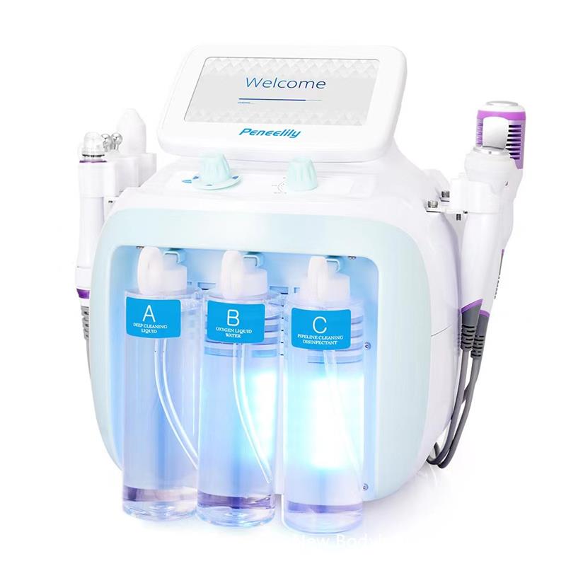 6 I 1 Microdermabrasion Vacuum Face Cleaning Machine Beauty Oxygen Water Jet Pore Cleaner Ansiktsmassage Devis Hudvårdsverktyg