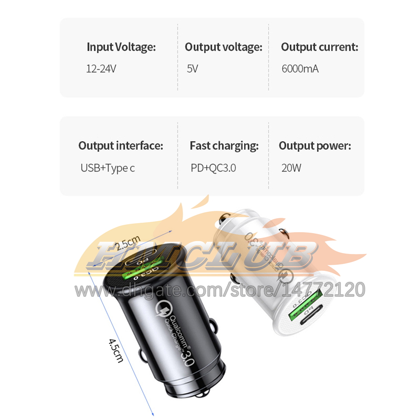 듀얼 USB 자동차 충전기 48W 빠른 숯 C PD 담배 소켓 iPhone 용을위한 라이터 라이터 Samsung Huawei Chargers 전원 어댑터 자동차 충전 자동차 전자 장치 무료 배