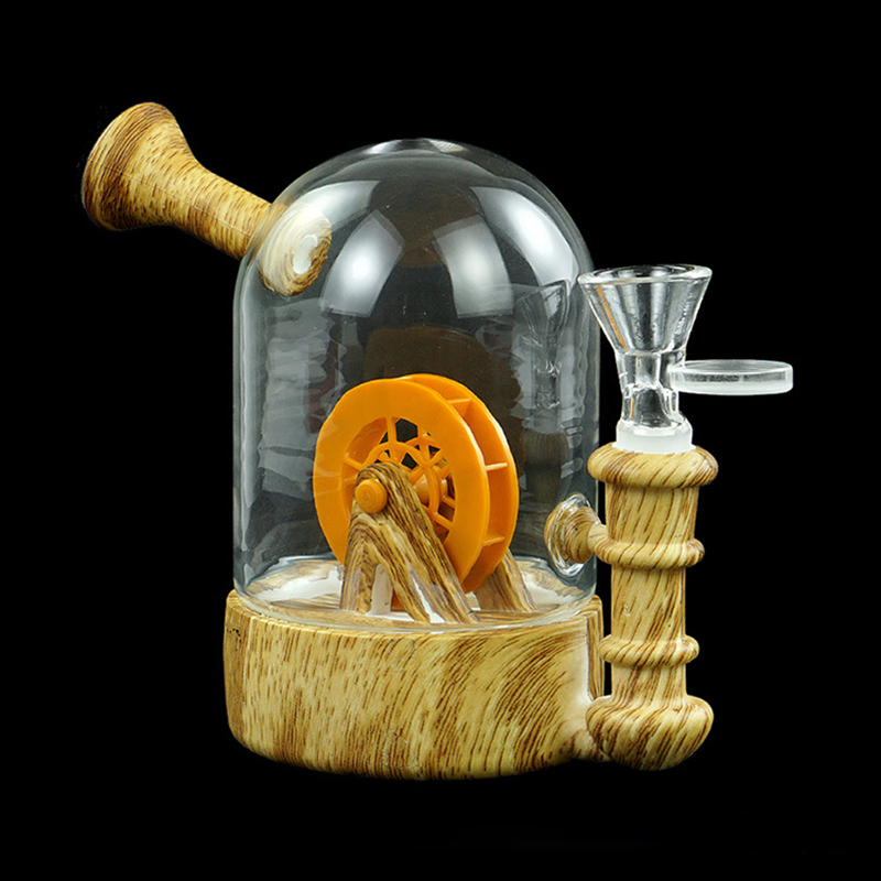 Smoking Pipe 4,8'' Dab Rig Silikon Glasbong Waterwheel vattenpipriggar watertransfer Style med förpackningslåda