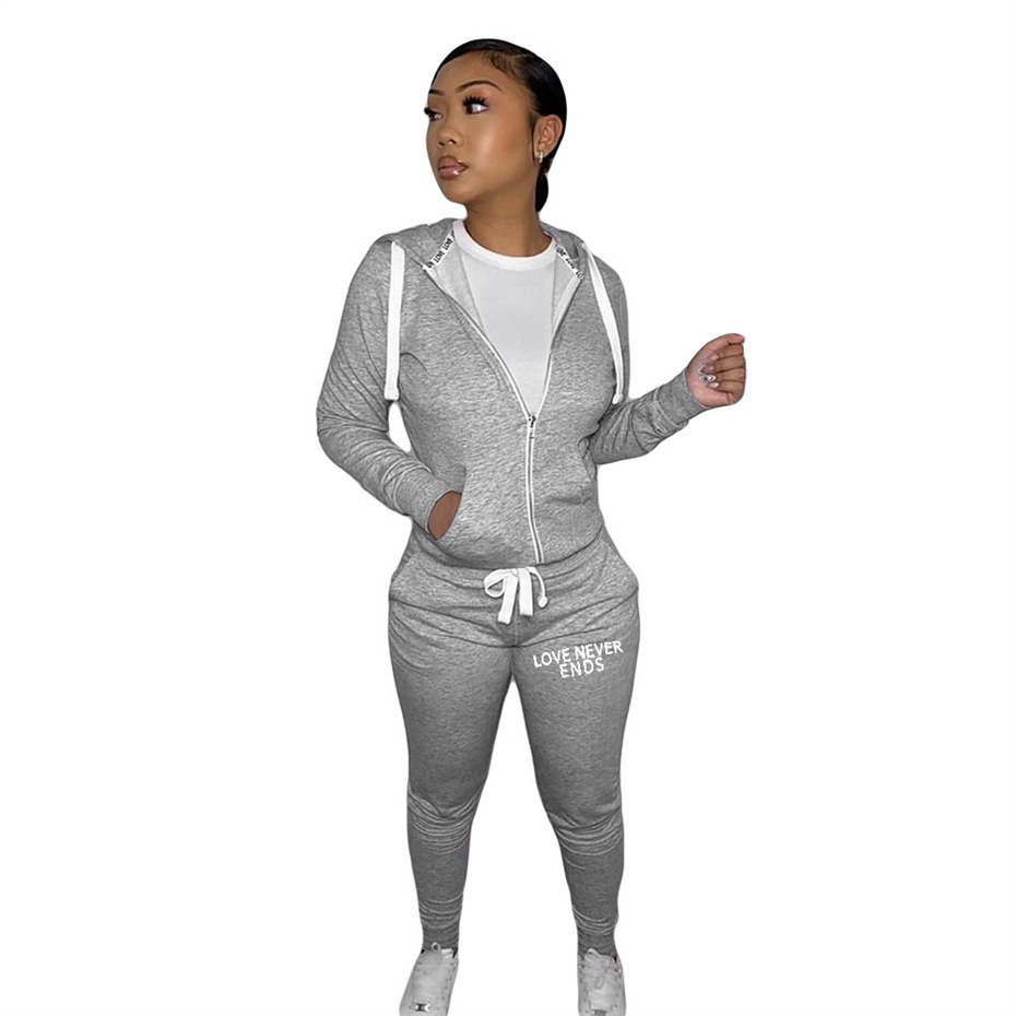 Vinterkvinnor plus storlek Två bit Set Designer Tracksuits Lång ärm Huven Letter Print Pants Outfits Jogging Sport Suit Fashion Clothing K10575