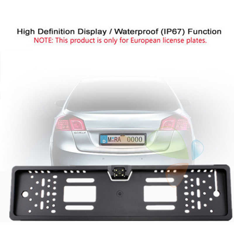 NIEUWE ACHTER AUTO Camera Waterdichte UE Europees kentekenplaat Parktronic Reverse 4 Night Vision LED Reverse Camera