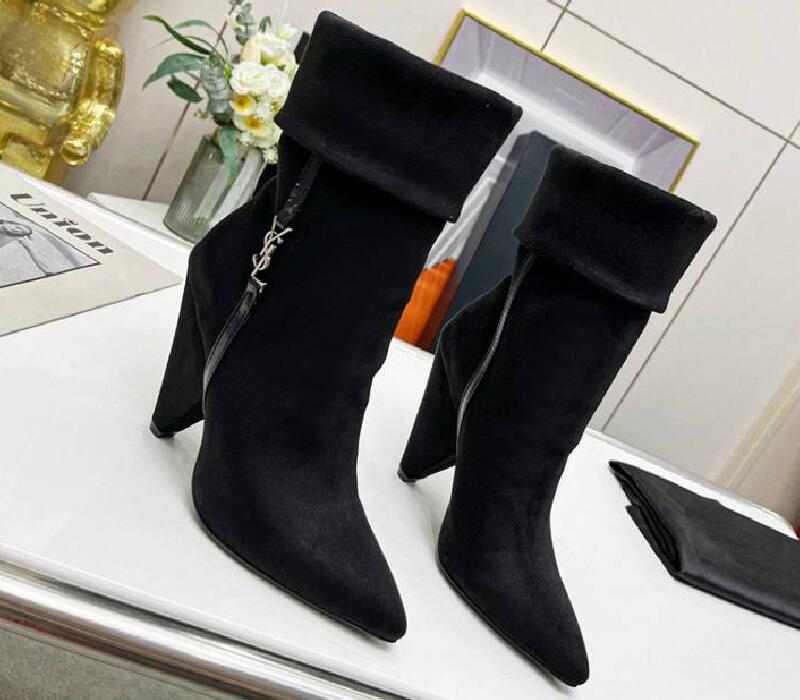 5616450 Boots Niki Booties Suede Boot High Heel Ankle Shoes For Women Size 35-41 Fendave