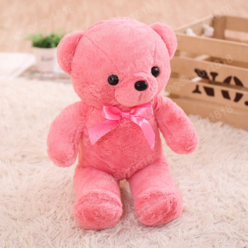 40 cm de desenho animado Teddy Bear Plush Brinquedos com fita macia brinquedos de animais de pel￺cia para crian￧as Presente de anivers￡rio para meninas beb￪ baby