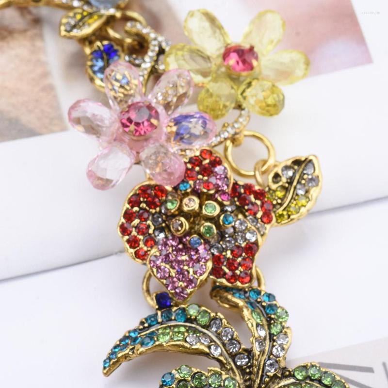 Choker Herbst Winter Frauen Türkei Böhmischen Flamingo Halskette Vintage Bunte Kristall Blume Schmuck Custome Aussage Halsketten242h