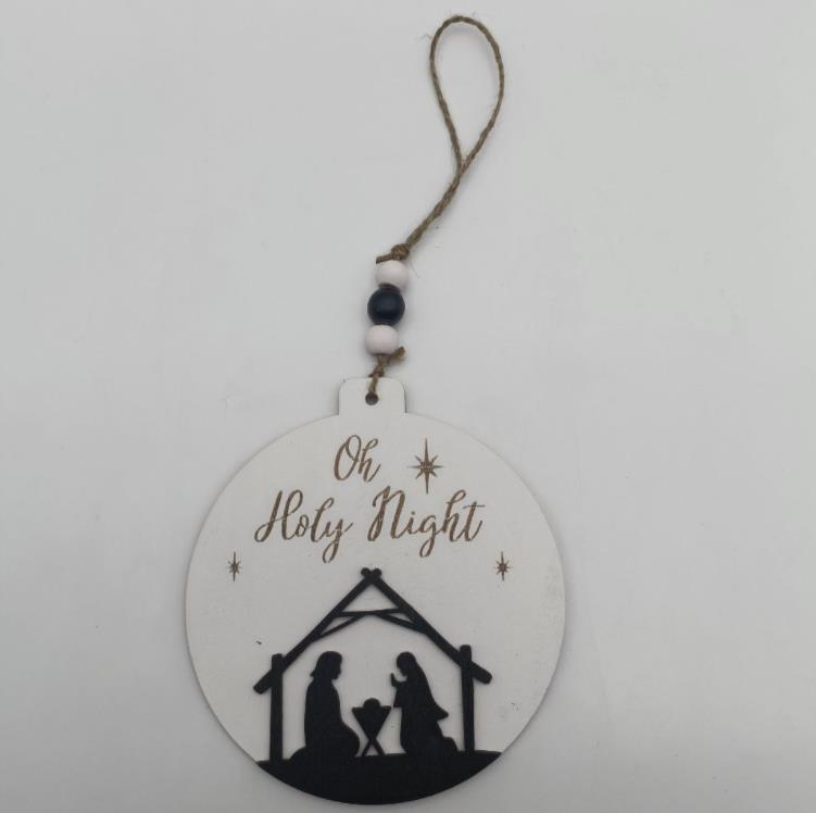 Créatif nouvelle décoration de noël en bois pendentif artisanat maison fête décor de noël SN26