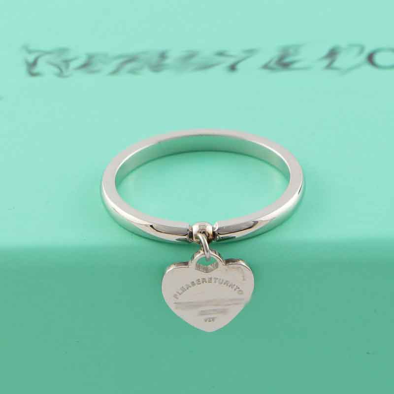 Factory Wholesale Love Letter Stainless Steel Hollow Tail Ring Pendant Ring gold silver rose for Couple Gift 274t