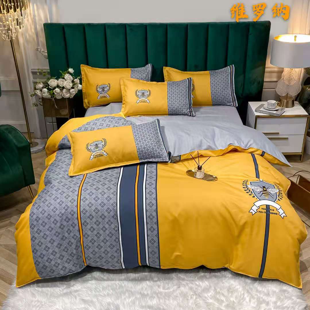 Lyxig vit designer sängkläder sätter silke drottning king size duvet cover bäddark mode sommarkuddar241o