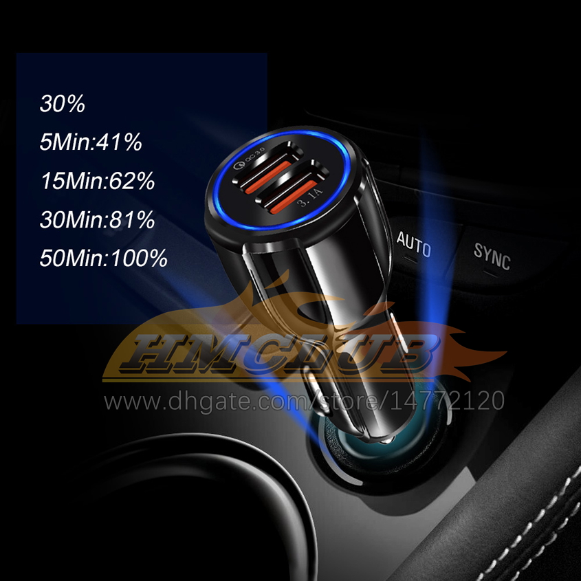 CC184 3,1 A Dual USB Auto Ladegerät LED Schnellladung Für 13 12 11 Pro Samsung S20 S10 Xiaomi Huawei Quick Charges 3,0 Telefon Ladegerät in autos