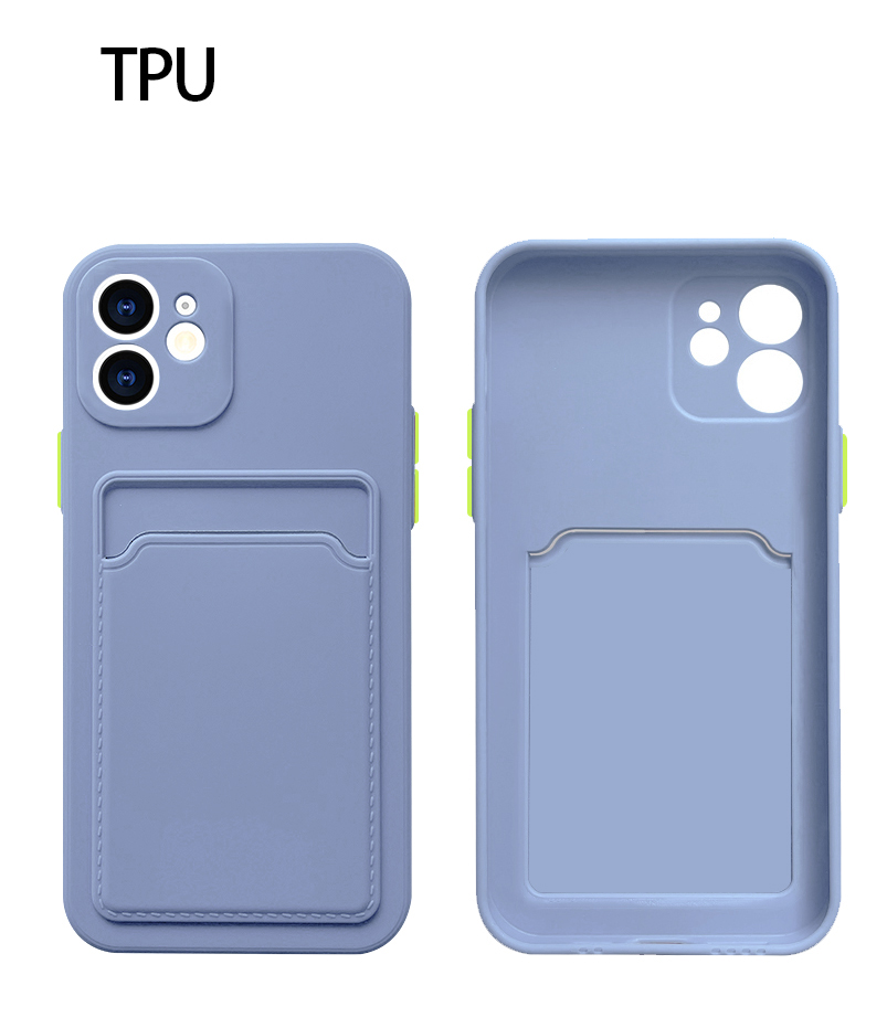 Capas de silicone líquido de bolso de cartão para iphone 15 14 pro max 13 12 11 x xs xr 8 plus macio tpu cartão de crédito caixa de slot de cartão móvel capa traseira rosa preto verde pele branca