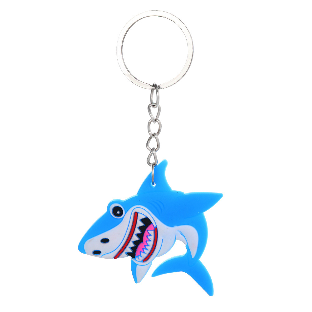 Creative Ocean Animal Cartoon Keychains PVC Keychain Luggage Decorative Key Chain Christmas Gift Keyring