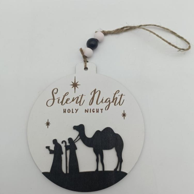 Créatif nouvelle décoration de noël en bois pendentif artisanat maison fête décor de noël SN26