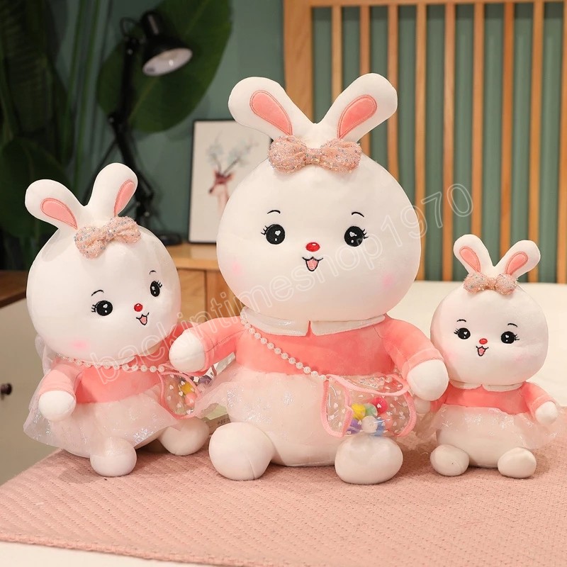 28-50CM mignon lapin en peluche jouets Kawaii animaux en peluche fille cadeaux d'anniversaire bébé poupée oreiller