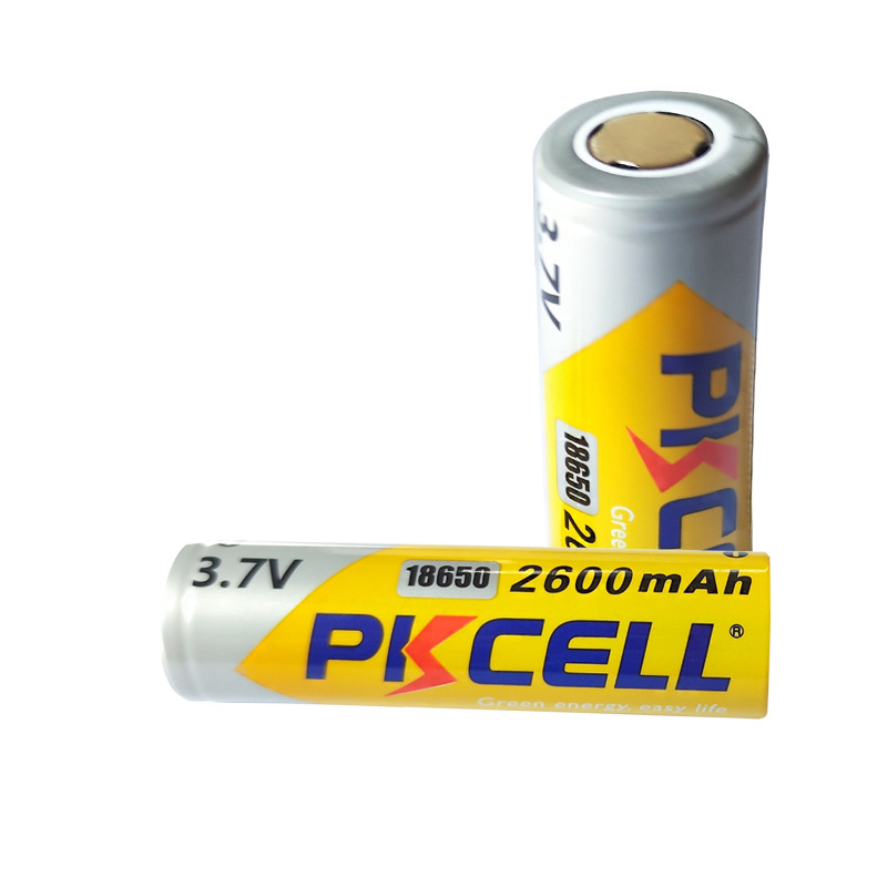 PKCELL 18650バッテリー2600MAHマイクロ電話用リチウムバッテリー