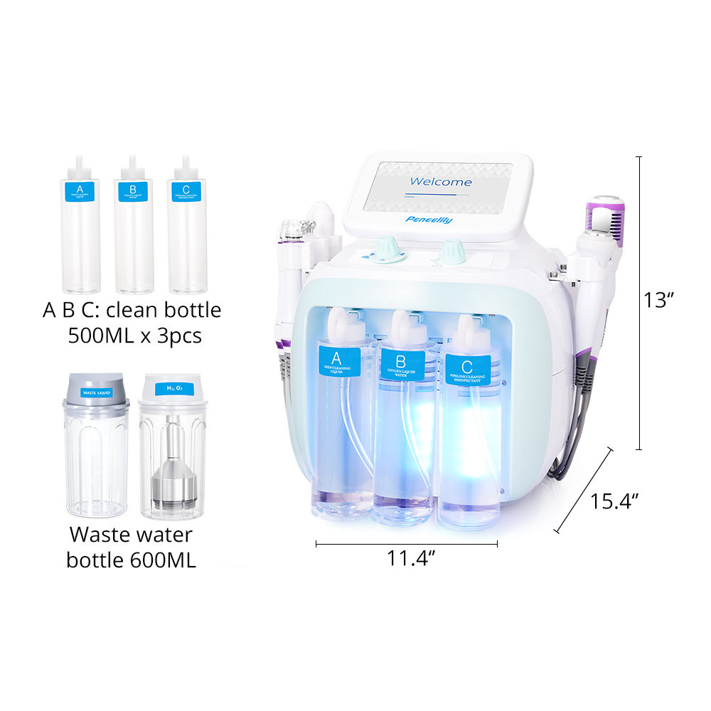 6 I 1 Microdermabrasion Vacuum Face Cleaning Machine Beauty Oxygen Water Jet Pore Cleaner Ansiktsmassage Devis Hudvårdsverktyg