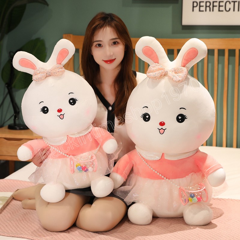 28-50CM mignon lapin en peluche jouets Kawaii animaux en peluche fille cadeaux d'anniversaire bébé poupée oreiller