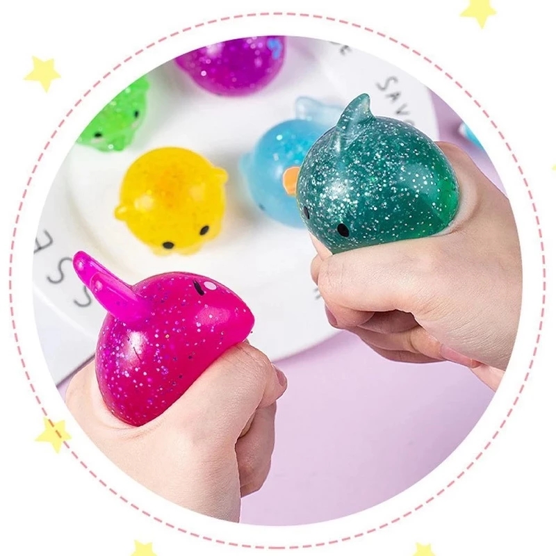 Animal Soft Cute Fun Sensory Squeeze Toys Spongy Squishy Mochi Fidget Toys Sticky Antistress Ball For Kids D50