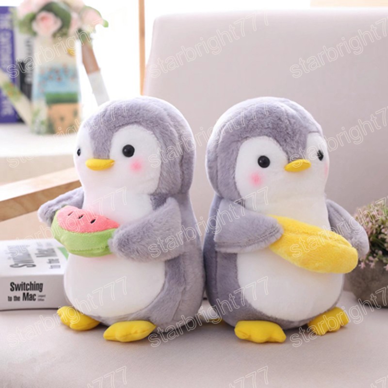 25 cm/45 cm Kawaii étreignant fruits pingouin en peluche jouet mignon dessin animé Animal pingouin peluche poupée filles amoureux saint valentin cadeaux