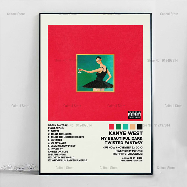 Leinwand Malerei Kanye Westda Twisted Life of Pablo Album Stars Poster und Drucke Wandbildkunst f￼r Heimzimmer Dekor rahmenlos
