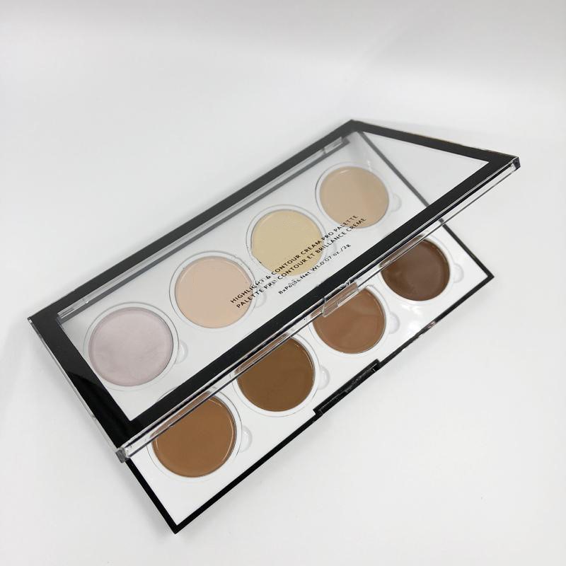 Profissional Highlighter Makeup Destaque e Contour Cream Pro Palette em 8 tons de destaque da pele do rosto Kit de cosm￩ticos em p￳ de bronzeamento