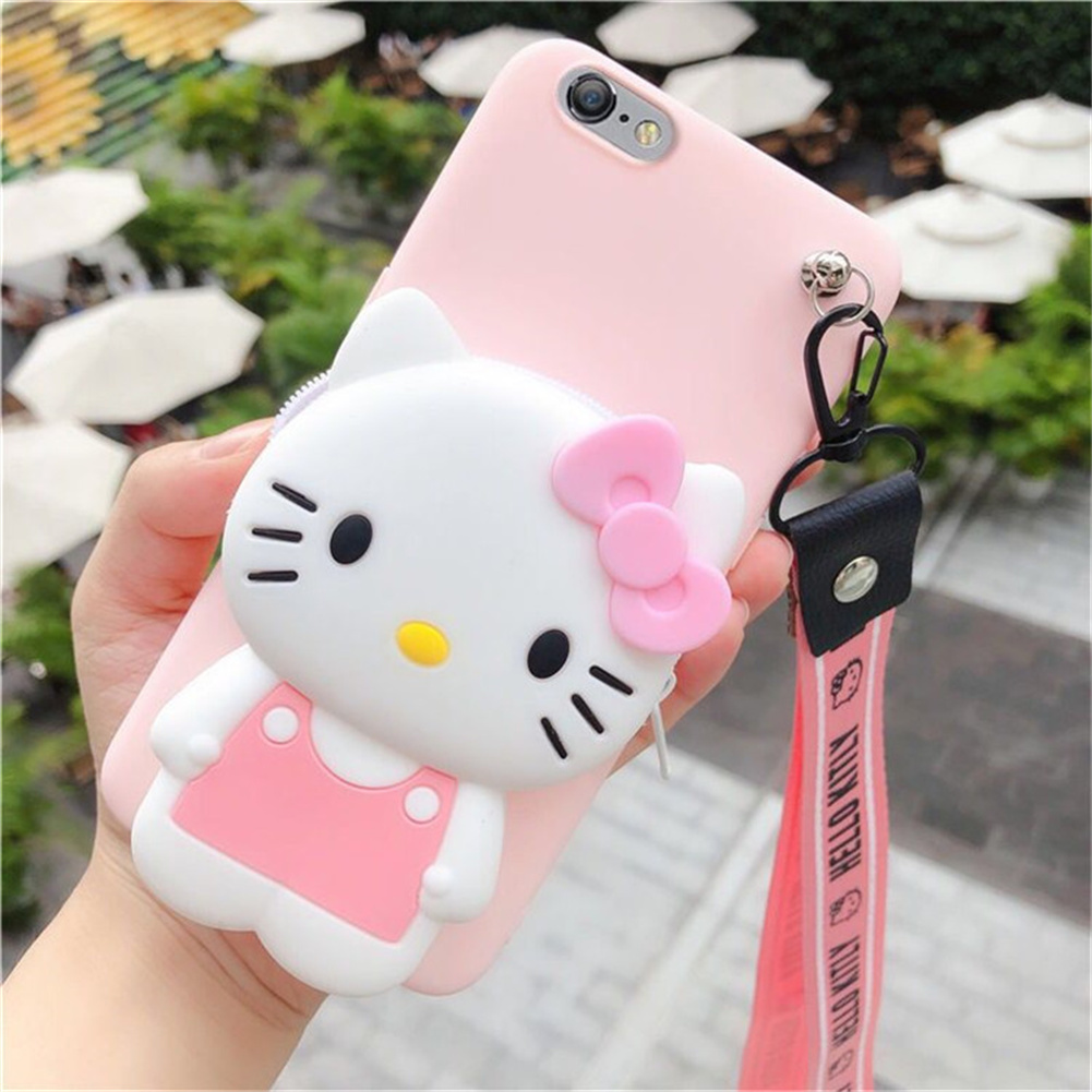 Conte Cartoon Fashion Amplose Amplose Factions for iPhone 14 13 12 11 Pro Max 7 8 Plus X XR Cover 3D Silicon Change Cartoon Rubber Protector with Strap Girls Black Cat