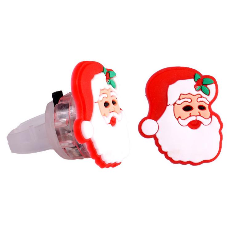 Christmas Glow Rings in Dark Flash Brosch Toy Led Santa Snowman Shine Toys Party Child Gift Navidad Party Decoration SN4238