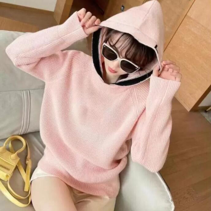 Sonbahar/Kış Kadın Sweaters Tasarımcısı Hoodie Örme Mektup Nakış Mizaç Üst düzey Modalar Moda Yumuşak