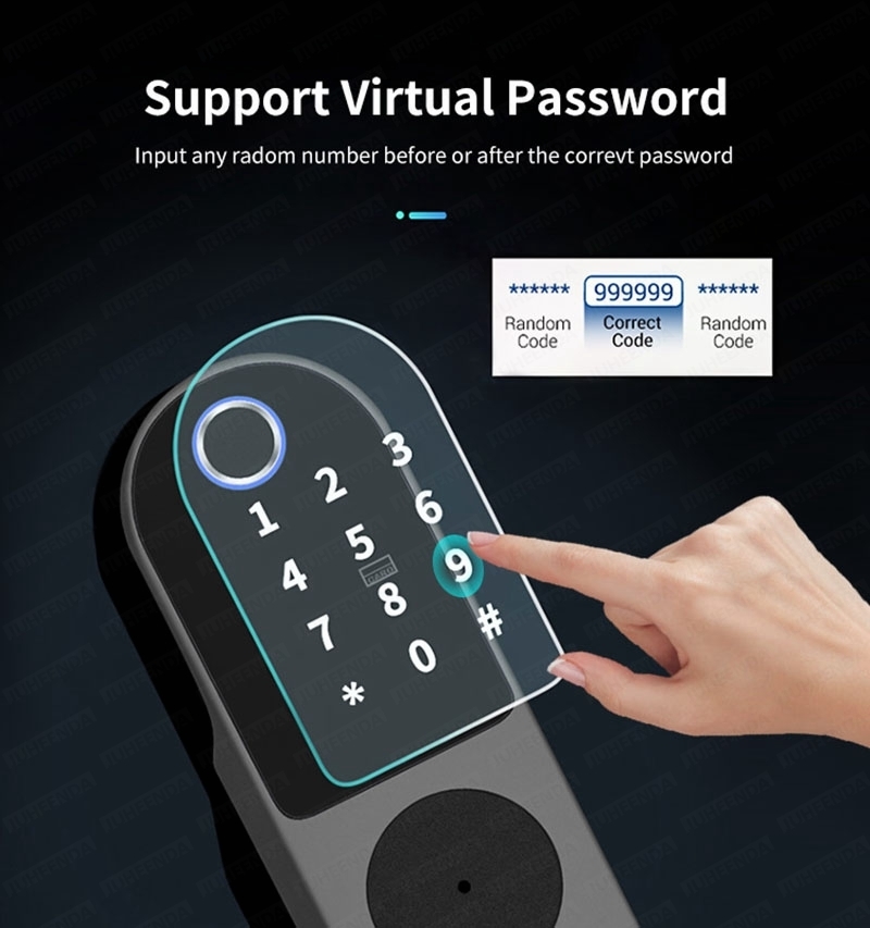 Serrure intelligente Tuya App Double face empreinte digitale étanche sécurité maison mot de passe numérique RFID porte d'entrée sans clé 221031