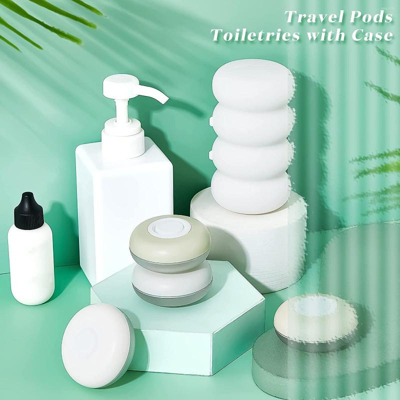 Lagringsflaskor Travel Pods Collapsible Round Liquid Lotion för bärbar schampo Soap Container Box Dispenser Push Type297J