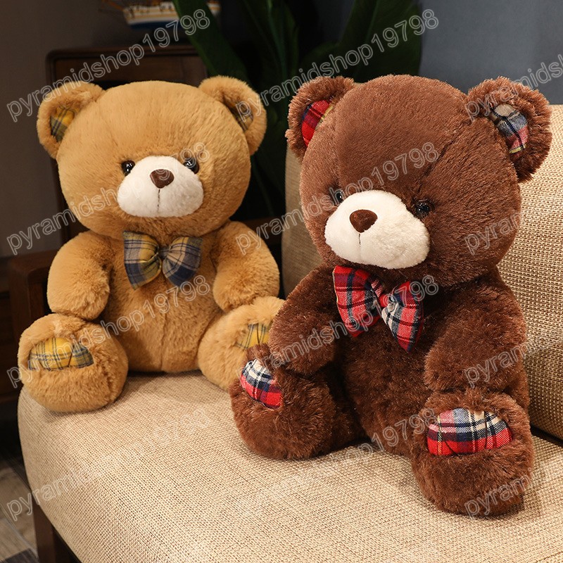 45cm Kawaii Teddy Bear Bruch Toys Cartoon Ursos marrom Presos de travesseiro de animais de pelúcia Presente de férias de luxo para crianças namorada