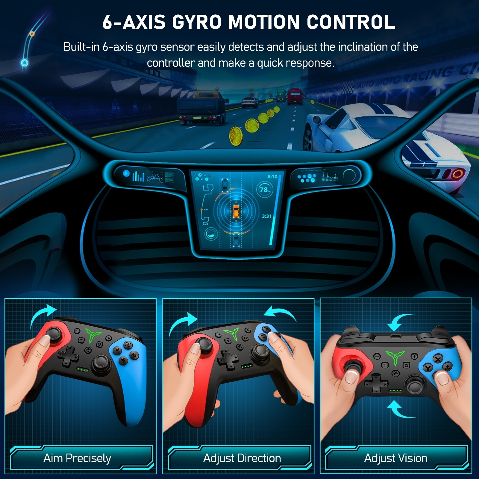 Oyun Kontrolörleri Joystick Nintendo Anahtarı Için Kablosuz Denetleyici OLED Konsol Pro Gamepad 600 Mah Şarj Edilebilir Pil ile Programlanabilir Turbo Fonksiyonu 221031