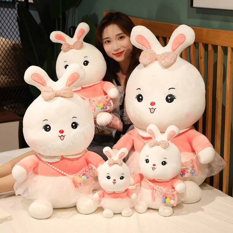 28-50CM mignon lapin en peluche jouets Kawaii animaux en peluche fille cadeaux d'anniversaire bébé poupée oreiller
