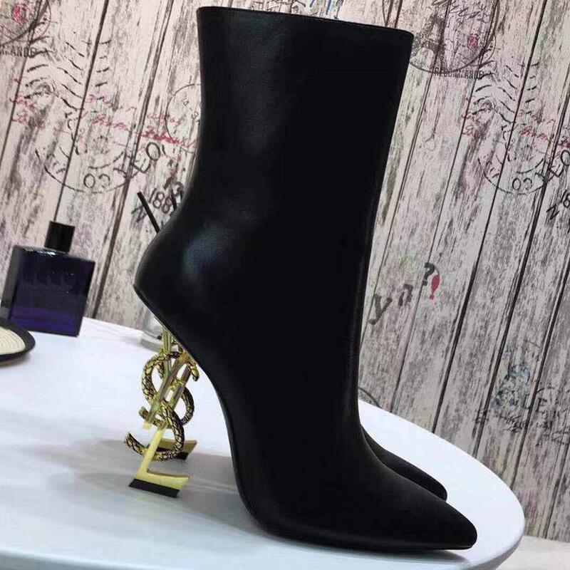 5616450 Stiefel Opyum Booties Lackleder High Heels Ankle Boot Logo Schuhe Damen Größe 35-41 Fendave