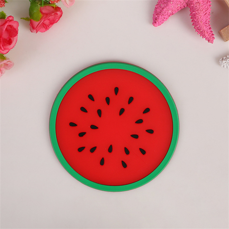 Fruit Coaster Mats Heat-insulated Tea Coasters Non Slip PVC Table Coffee Mug Drinks Pads Kitchen Cafe Bar Accessory