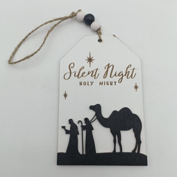 Créatif nouvelle décoration de noël en bois pendentif artisanat maison fête décor de noël SN26