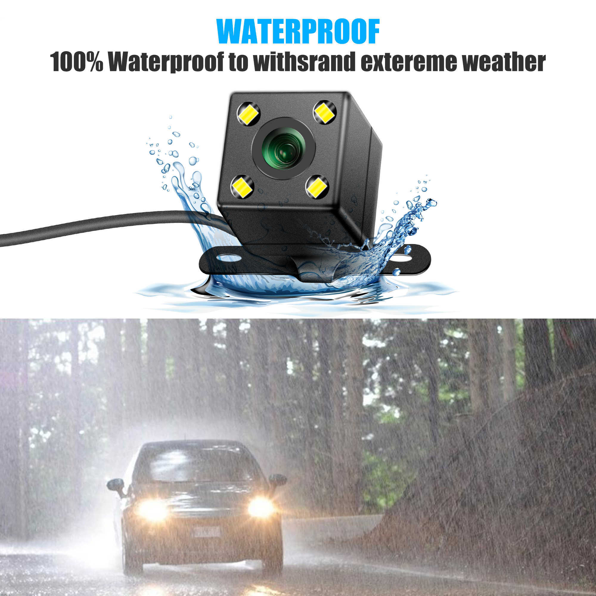 Update 5 Pin HD Car Rear View Camera Reverse 4LED Night Vision Video Camera Wide Angle 170 Degree Parking Camera For Car Accessories Car DVR