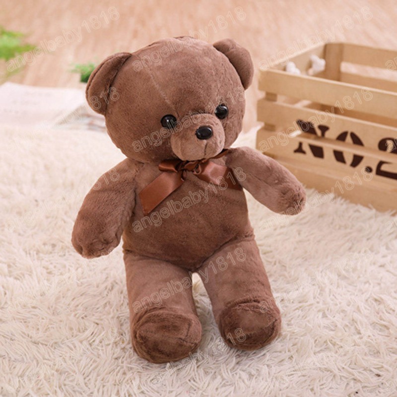 40 cm de desenho animado Teddy Bear Plush Brinquedos com fita macia brinquedos de animais de pel￺cia para crian￧as Presente de anivers￡rio para meninas beb￪ baby