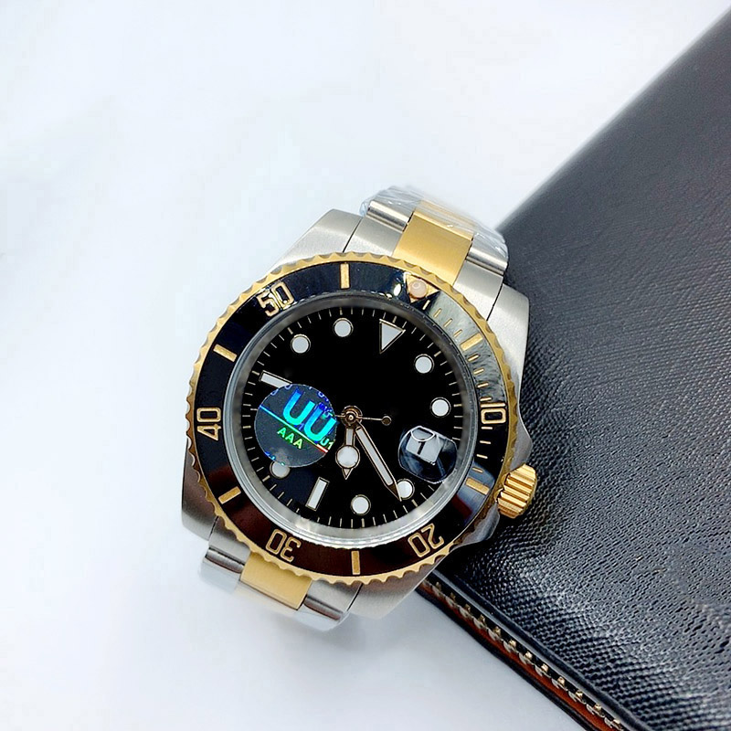 Mens Automatic Mechanical Ceramics Watches 41mm full rostfritt stål badursur Sapphire Luminous Watch Business Casual Montre de Luxe