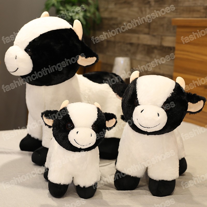 35-45 cm de simula￧￣o ador￡vel boneca de vaca recheada de animais de gado de animais fofos para crian￧as amantes de meninas Anivers￡rio Presente de Natal