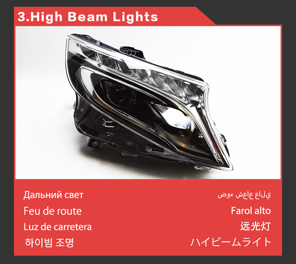 Head Lamp Car Str￥lkastare f￶r Benz Vito W447 LED DAGIME RUNNING LIGHT FOG FRONT LIGHTS Dynamisk streamer Turn Signal Angle Eye Projector Lens