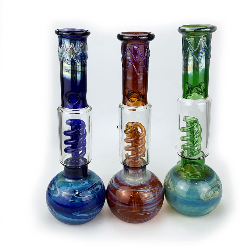 Colorful Pyrex Vetro spesso Tubi pipa ad acqua Kit Dry Herb Tobacco Bong Down Stem Bobina Filtro Ciotola Handpipes portatili Narghilè Shisha Fumo Bong Bocchino DHL