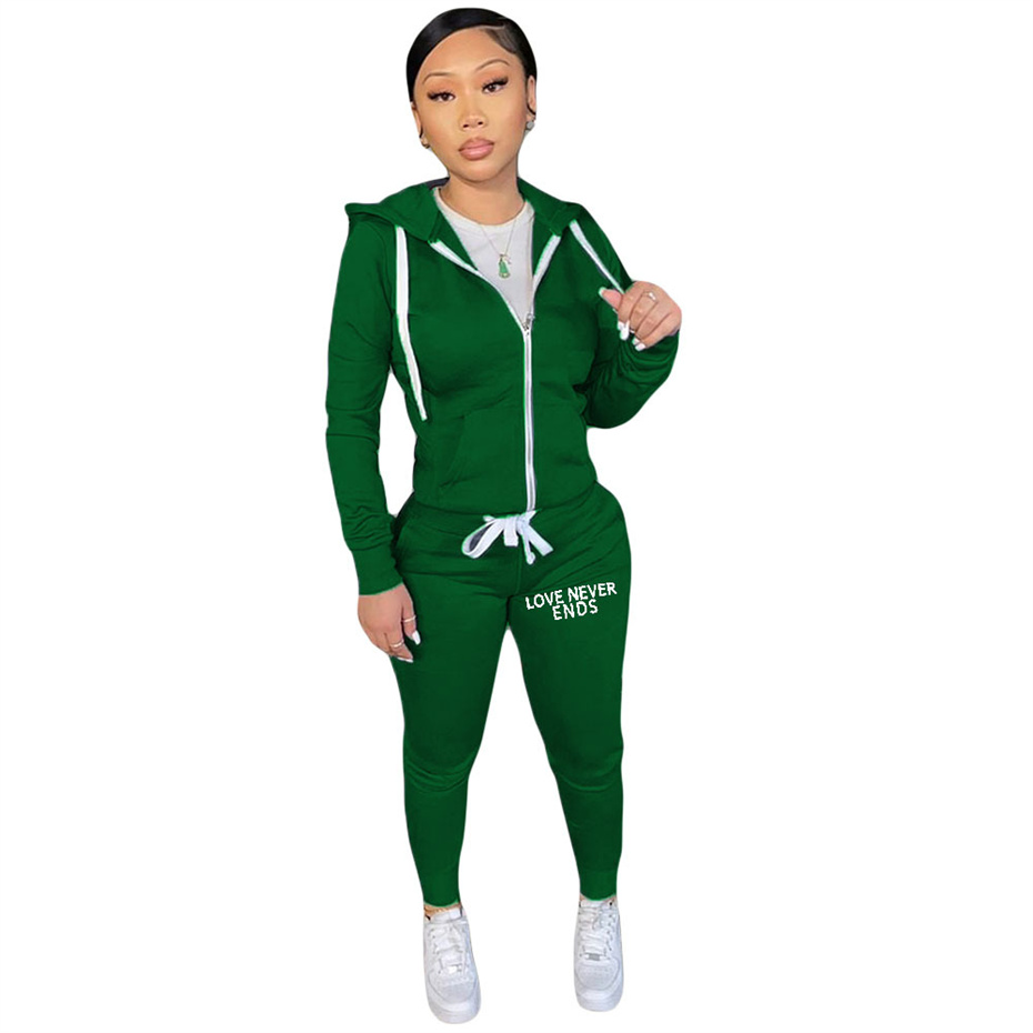 Vinterkvinnor plus storlek Två bit Set Designer Tracksuits Lång ärm Huven Letter Print Pants Outfits Jogging Sport Suit Fashion Clothing K10575