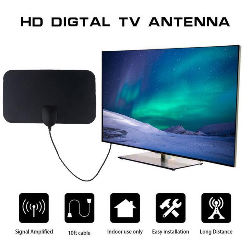 안테나 TV 안테나 4K 8K 25DB 고이득 HD TV DTV 박스 디지털 EU 플러그 5000마일 부스터 활성 실내 공중 평면 디자인 TV 수신기 221031 221031