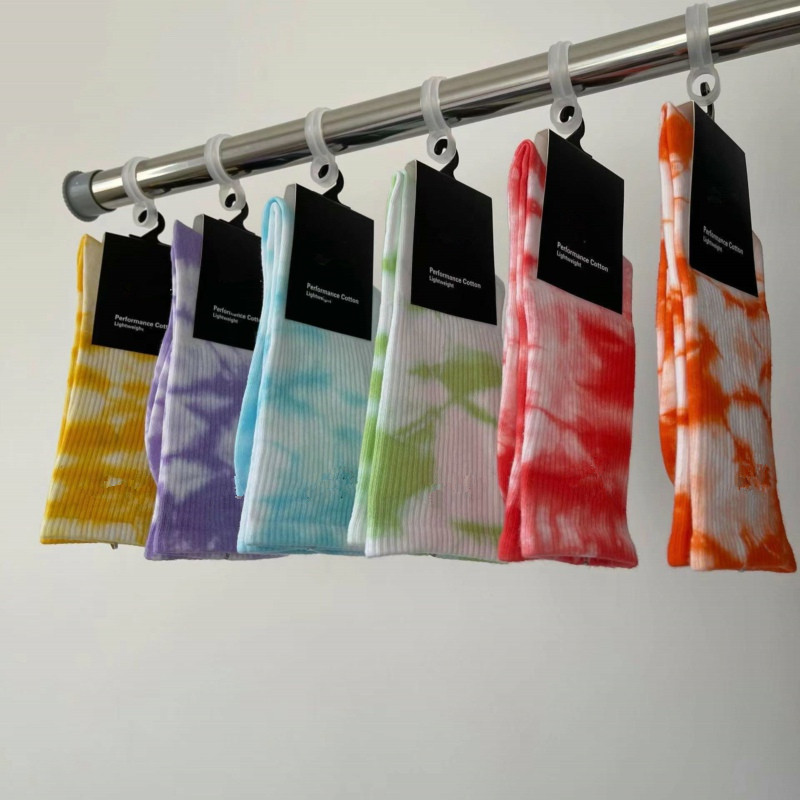 Womens Mens Tie Dye Printing Socks Street Printed Cotton Long Harajuku Hiphop Sport Sock for Men Women Couple High Socks Autumn Winter 2022