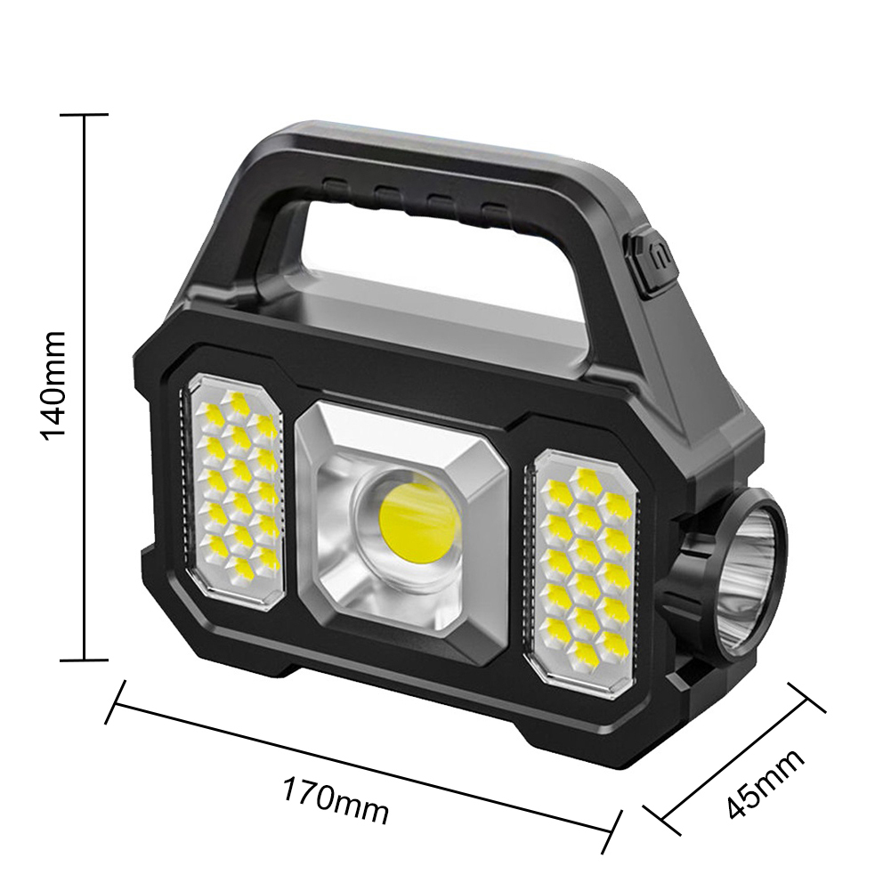 懐中電灯トーチ 500LM USB 充電式懐中電灯防水 6 ギア COB/LED トーチライトポータブル強力なランタンソーラーライトキャンプハイキング 221031