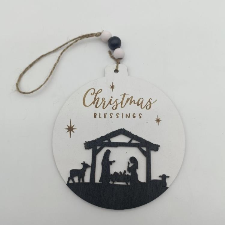 Créatif nouvelle décoration de noël en bois pendentif artisanat maison fête décor de noël SN26