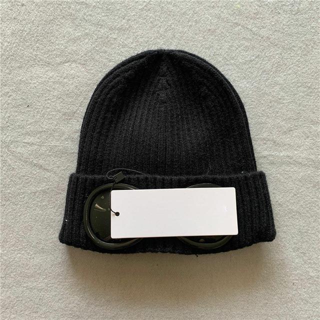 Designe Caps Bonnets Lunettes d'hiver Chapeau Hommes CP Nervuré Knit Lens Beanie Hip Hop Tricoté Hats242M