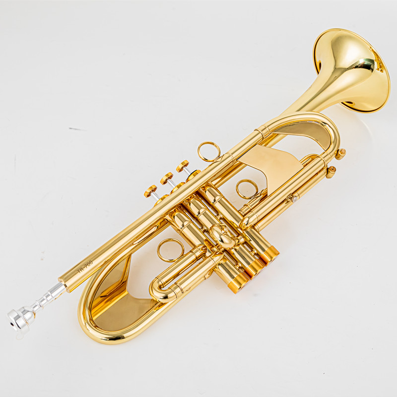 Professional TR700 Bb Trumpet Brass body Gold-Plated B Flat Trumpet Professional Performance Brass Musical Instrument with Brass Body for High-Quality Sound