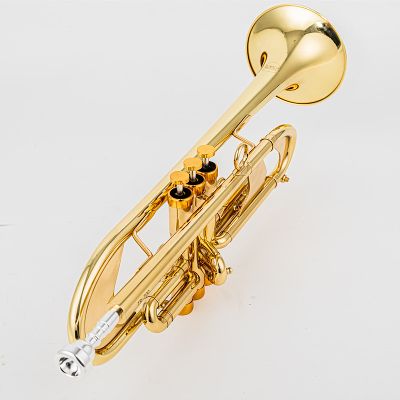Professional TR700 Bb Trumpet Brass body Gold-Plated B Flat Trumpet Professional Performance Brass Musical Instrument with Brass Body for High-Quality Sound