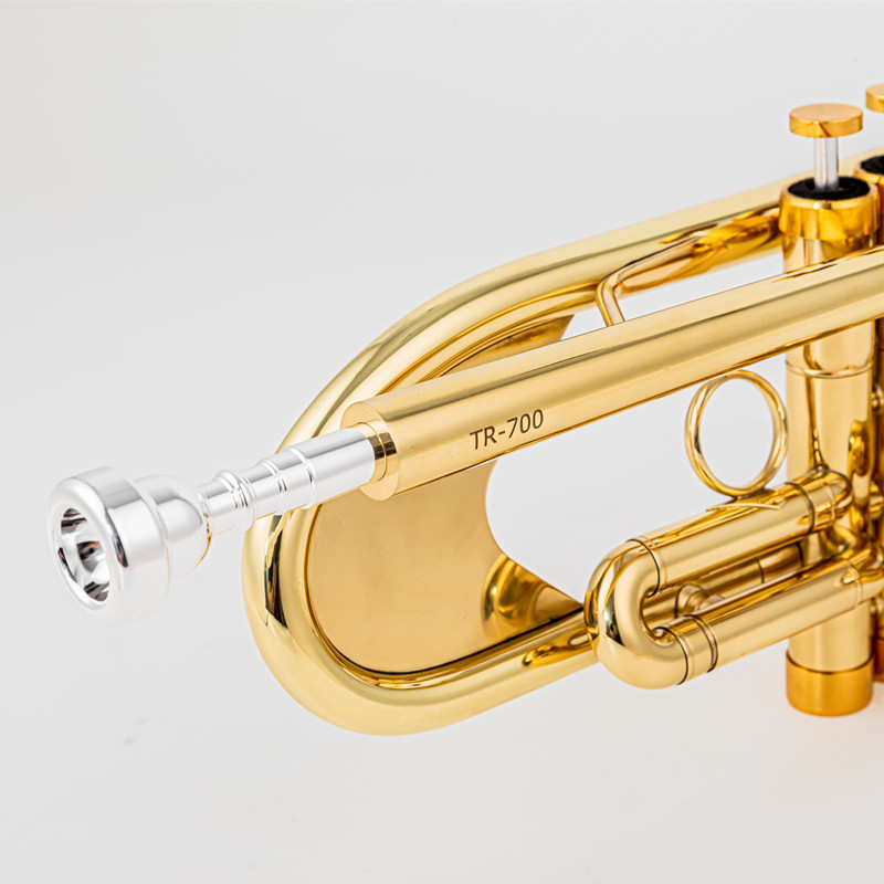 Professional TR700 Bb Trumpet Brass body Gold-Plated B Flat Trumpet Professional Performance Brass Musical Instrument with Brass Body for High-Quality Sound